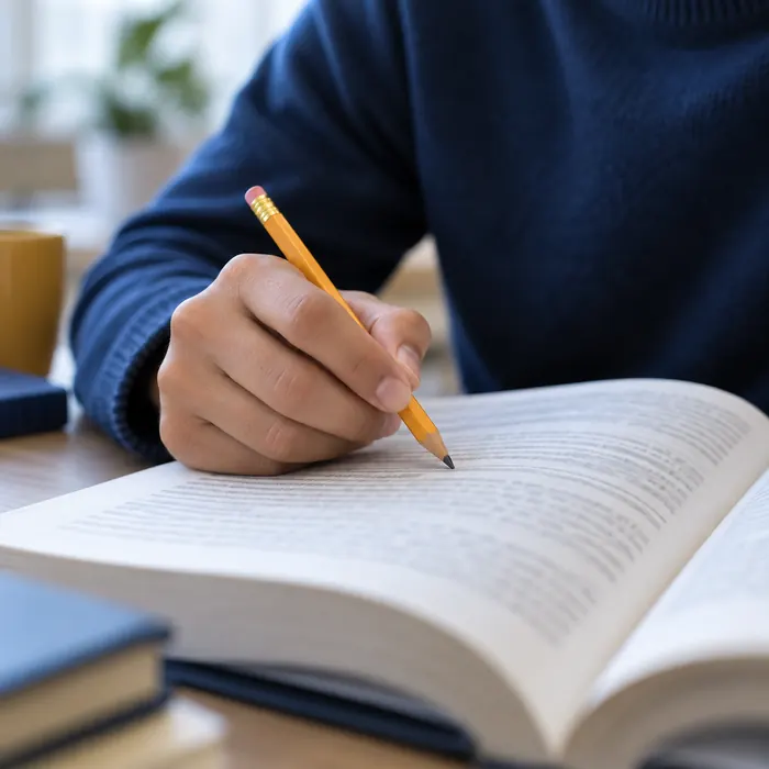 An open book and notes for reading practice