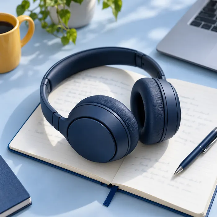 Headphones ready for listening practice